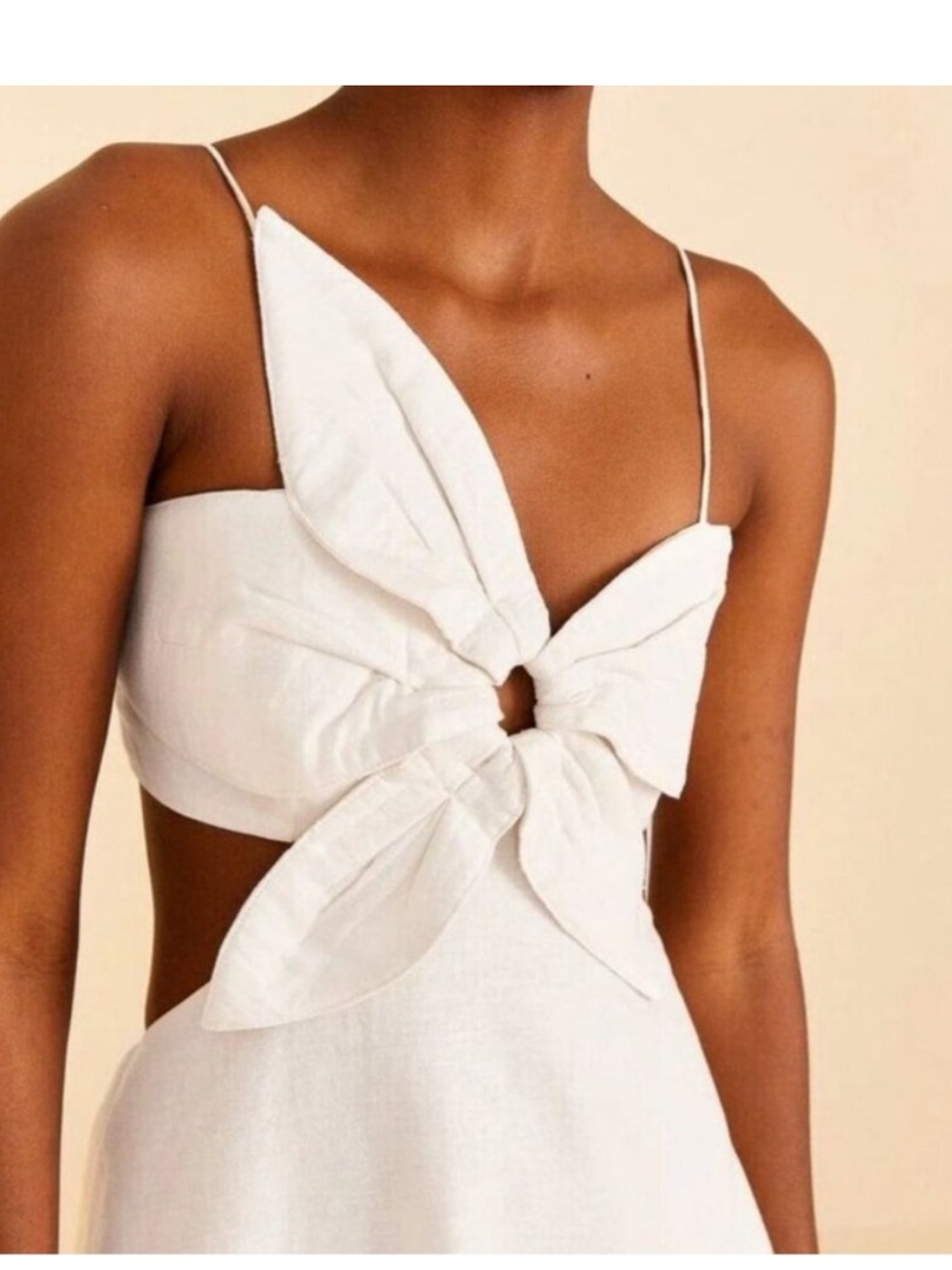 FARM Rio Off-White Tiered Maxi Dress with Front Knot - Picture 4 of 4